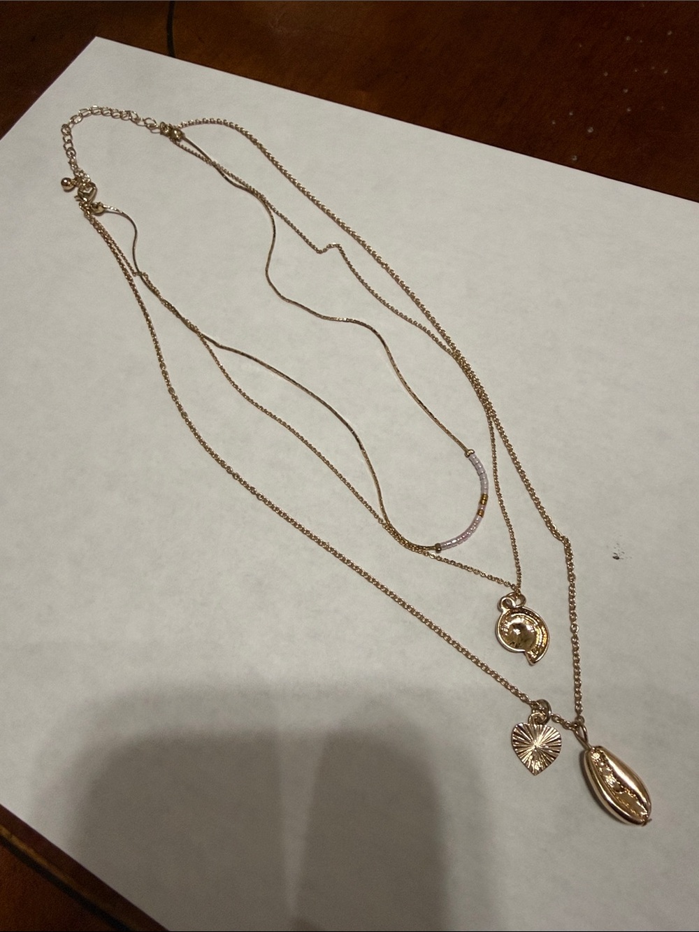 Gold Plated Layered Seashells and Heart Pendant Necklace Set from Anthropologie🔥 - Picture 8 of 16